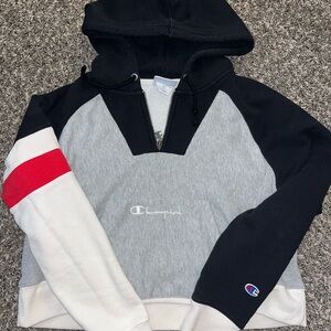 Champion Black and Gray Zip-Up Hoodie